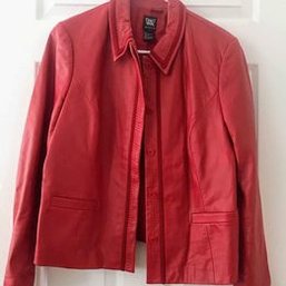 Red WORTH Women 100 Genuine Leather Jacket Size 14