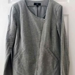 Mossimo Gray Asymmetric Blazer Womens XXL Coat Zip Collarless Jacket