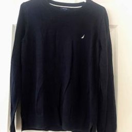 Nautica Men's Waffle Long-Sleeve Sweater Navy, Size L