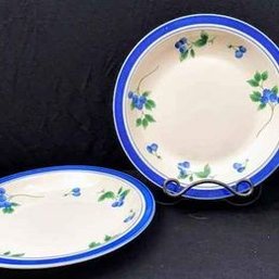 Pair Of Vintage LL Bean Blueberry Dinner Plate