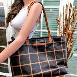 Thirty One Modern Tote-Carmel Windowpane