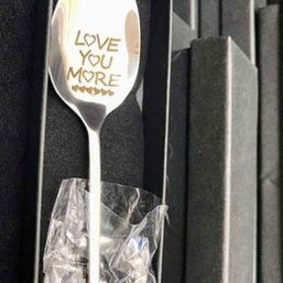 Love You More Spoon Set Of 6, Love You More' Engraved Spoon, Valentine's Day Gift For Him, Funny Engraved Stai