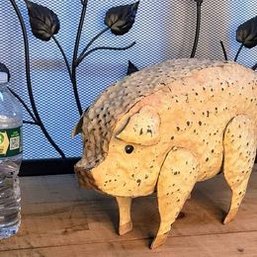 Pig Figurine Folk Art Decor Metal Pig Farmhouse Farm Animals Barnyard Country Rustic