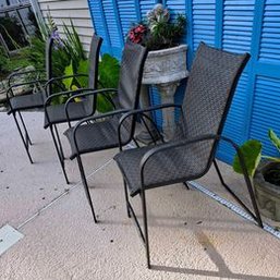 Set Of 4 Outdoor Bar Height Chairs