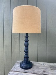 Black Lamp With Burlap Shade