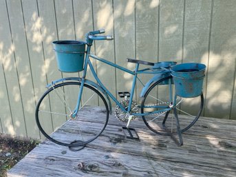 Metal Bicycle Planter Decor 16x32