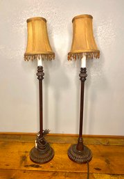 Pair Of Tall Dainty Desk Lamps- 2 Feet Tall -works