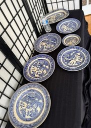 Vintage 1900's Blue Willow Plates Semi-vitreous Buffalo Pottery Lot #3