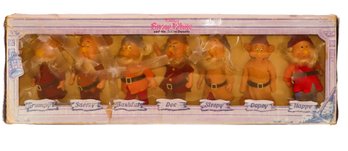 Vintage Bikin Express Disney Snow White & Seven Dwarfs Dolls In Original Box