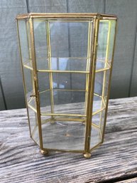 Small Brass And Glass Display Case