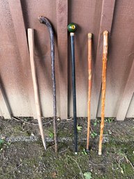 Antique Stick Canes- Pool Ball, Twisted And More