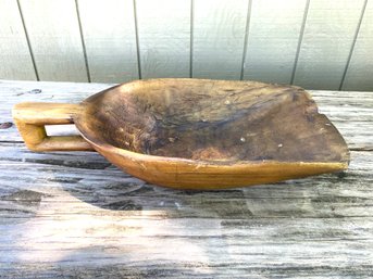 Huge  Hand Chiseled Wooden  Grain Scoop