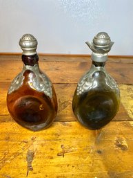 RARE-Pair Of Art Nouveau Danish Decanters- High Value