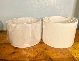 Two White Lamp Shades- Similar Not Matching