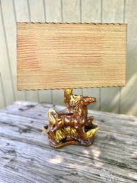 Amazing Horse Planter Lamp With Vintage Shade