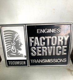 TECUMSEH Factory Service- Indian Head Sign 24x36