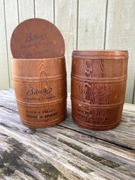 BRIGGS Tobacco Wood Barrel Canister- When A Fellar Needs A Friend