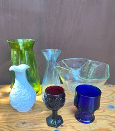 Colored Glass And Unique Bowl