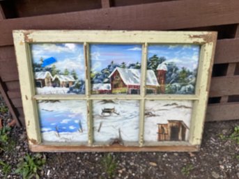 Barn Scene Artwork Window