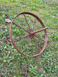 Rusty Metal Wagon Wheel