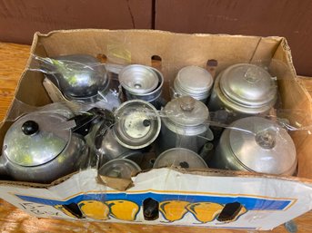 Box Full Of Vintage Percolators And Others