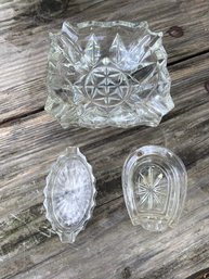 Crystal Glass Vintage Ashtrays