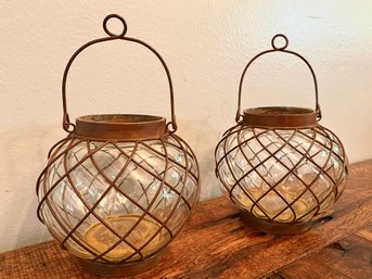 Small Cage Glass Style Lanterns