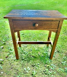 Solid Oak Antique Desk-stand With Drawer