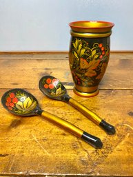 Lacquer Hand Painted Serving Set