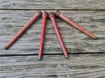 4 Vintage Wood Sewing Bobbins