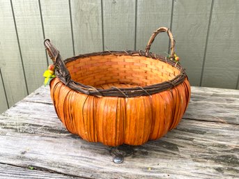 Large Woven Pumpkin Basket- Small Hole