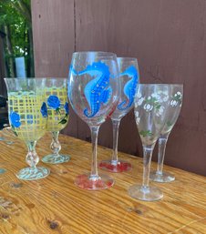 Pairs Of Painted Stem Glasses