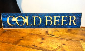 Vintage COLD BEER Sign By ANHEUSER BUSCH Co-41x8