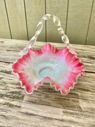 Blown Glass Ruffle Basket