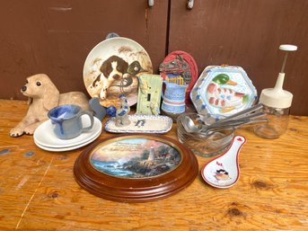 Hodge Podge Lot- Dog Plate, Rooster, Duck And More