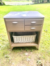 Enamel Top Storage Center On Casters