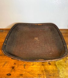 Old Winnowing Tight-Weave Square Basket