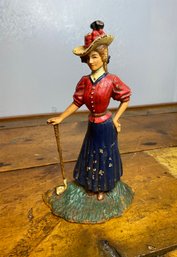 Cast Iron Golf Lady Doorstop