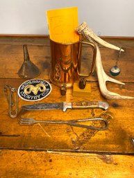 Vintage Mens Lot- Antler, Compass Knife And More