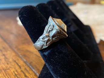 Vintage Ring With Angel Figures On The Side