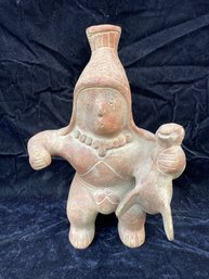 Vintage Handmade Terra-cotta Pottery Art Mexico Engraved