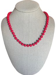 Beautiful Vintage Red Glass Beaded Necklace