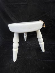 Wooden White Painted Authentic Furniture Co Stool