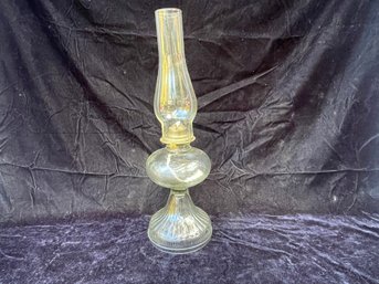 Vintage Clear Glass Pedestal Oil Lamp