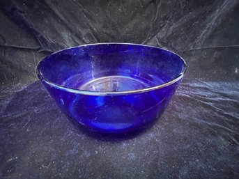 Large Blue Glass Bowl