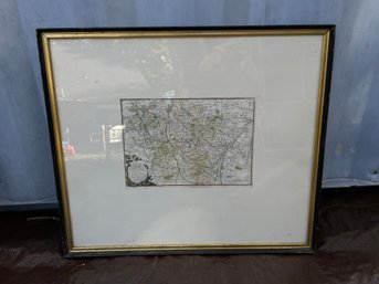 Framed Vintage Map Print Out