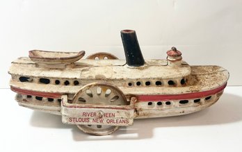 Antique Cast Iron River Queen St. Louis Boat