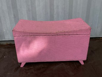 Woven Pink Bench Wooden Chest