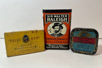 Small Lot Of Vintage Tobacco Tins