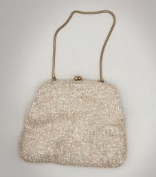 Small Vintage Sequin Clutch With Gold Tones And Chain